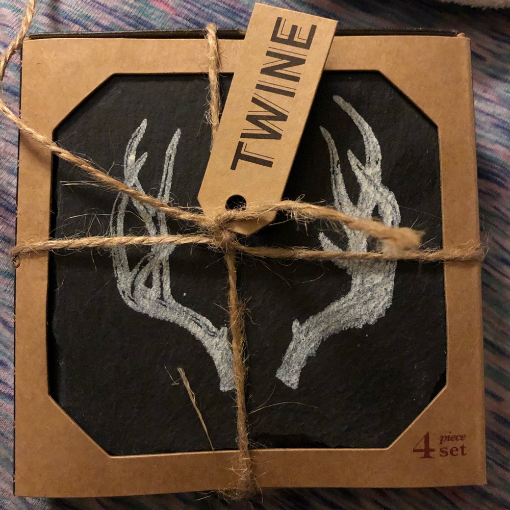 Slate antler coasters